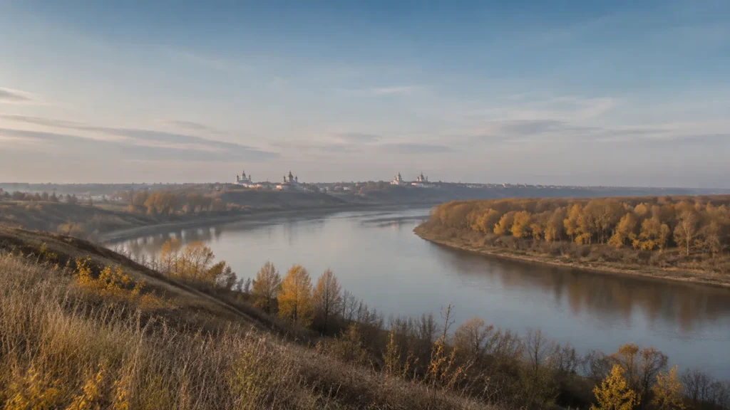 Лесная тропа у каменистых порогов северной реки